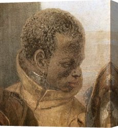 Cleopatra Testing Poisons on Condemned Prisoners Canvas Paintings - The Banquet of Cleopatra [detail #5] by Giovanni Battista Tiepolo